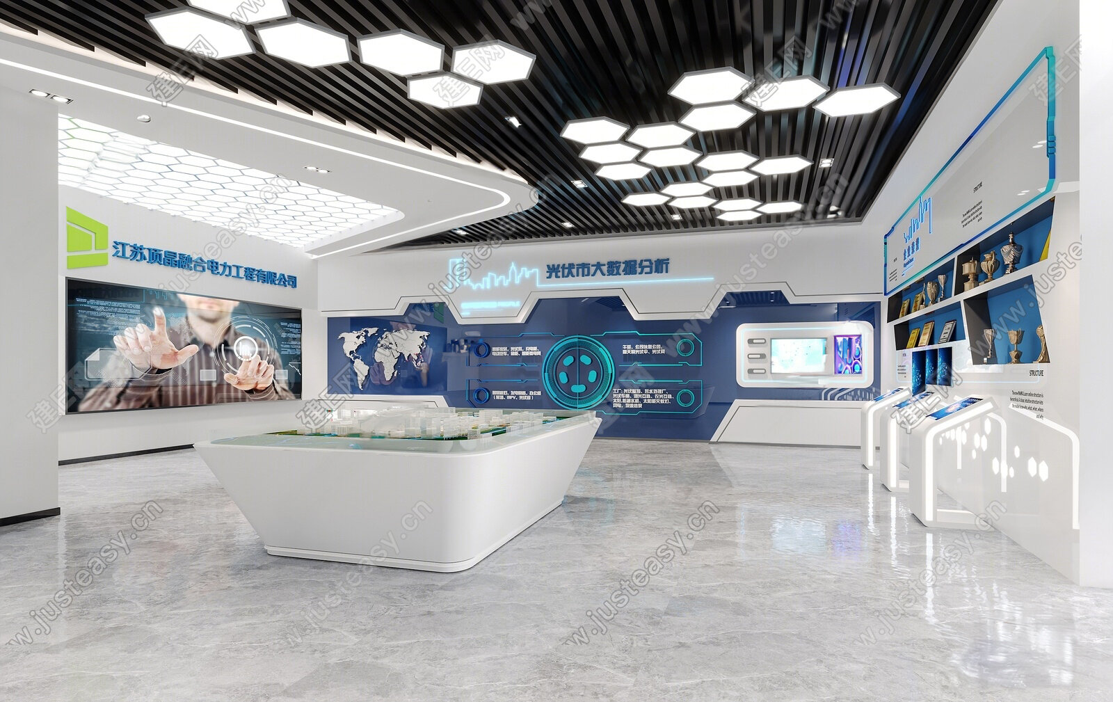 【现代企业文化展厅3d模型】建e网_现代企业文化展厅3d模型下载[ID:101734758]_打造3d现代企业文化展厅模型免费下载平台