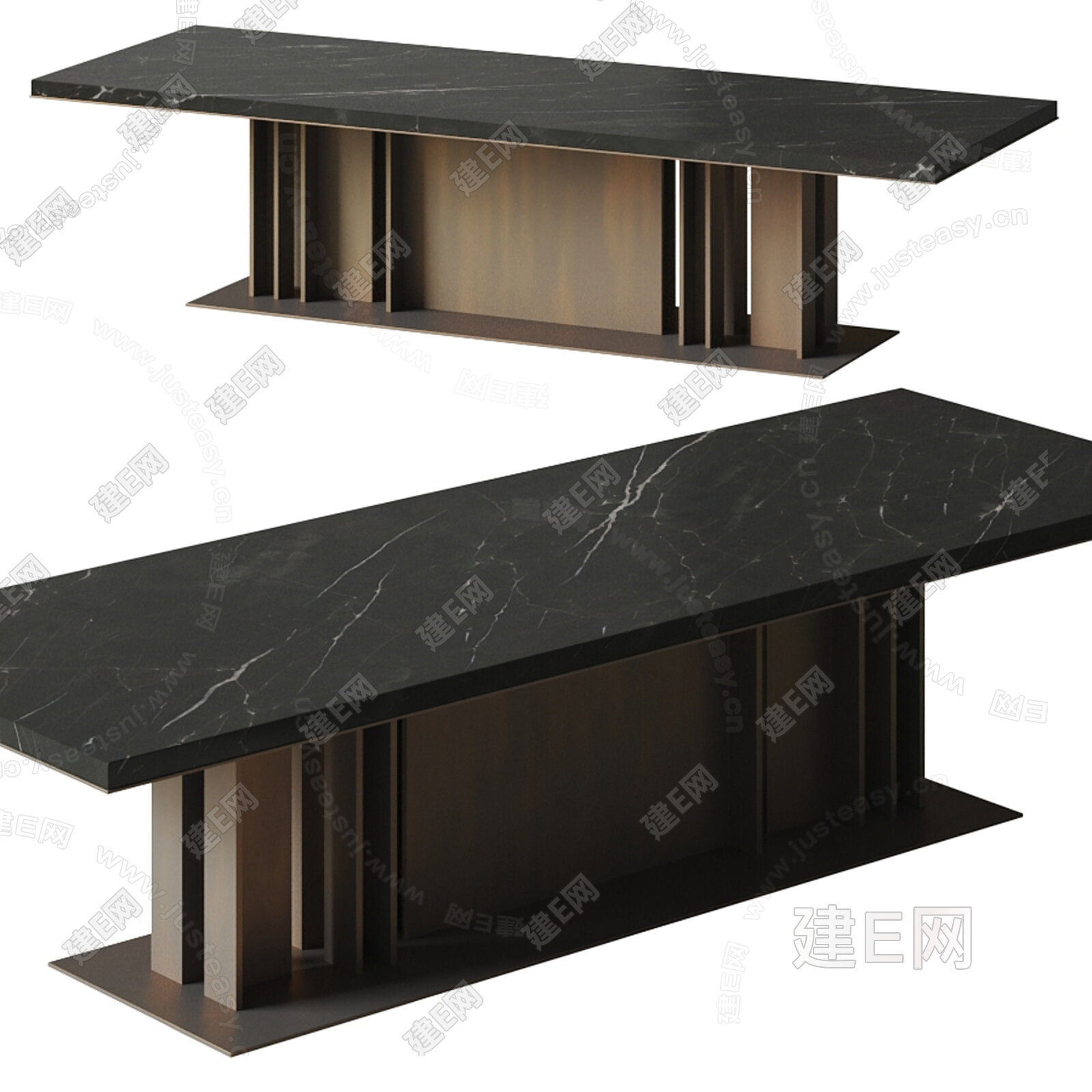 现代餐桌模型SU模型下载[ID:105533800]_建E室内设计网