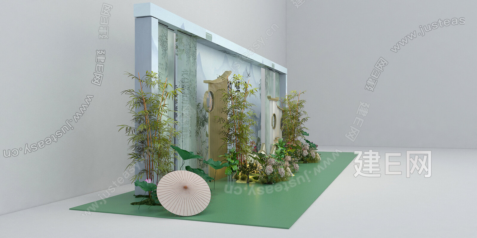 新中式美陈3d模型下载[ID:103110962]_建e网3d模型