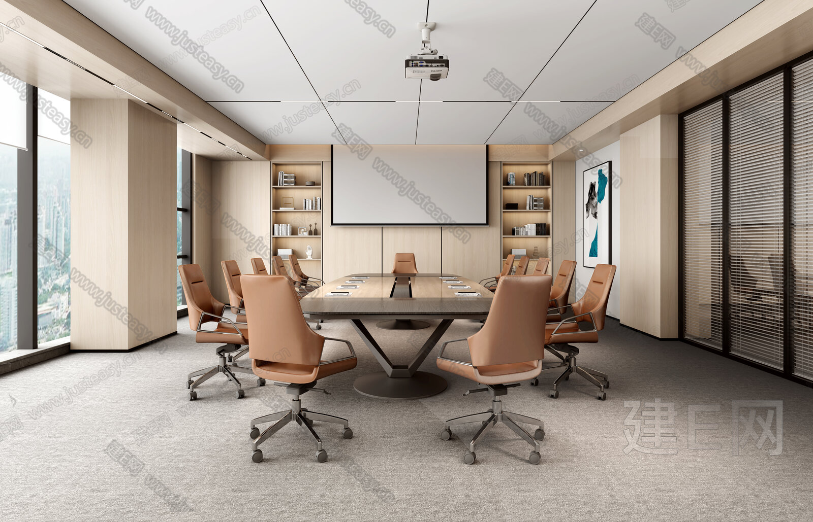 【现代会议室3d模型】建e网_现代会议室3d模型下载[ID:102848883]_打造3d现代会议室模型免费下载平台