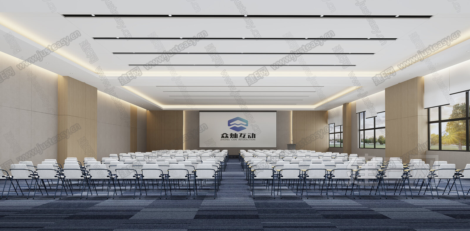 现代会议室模型SU模型下载[ID:106582303]_建E室内设计网
