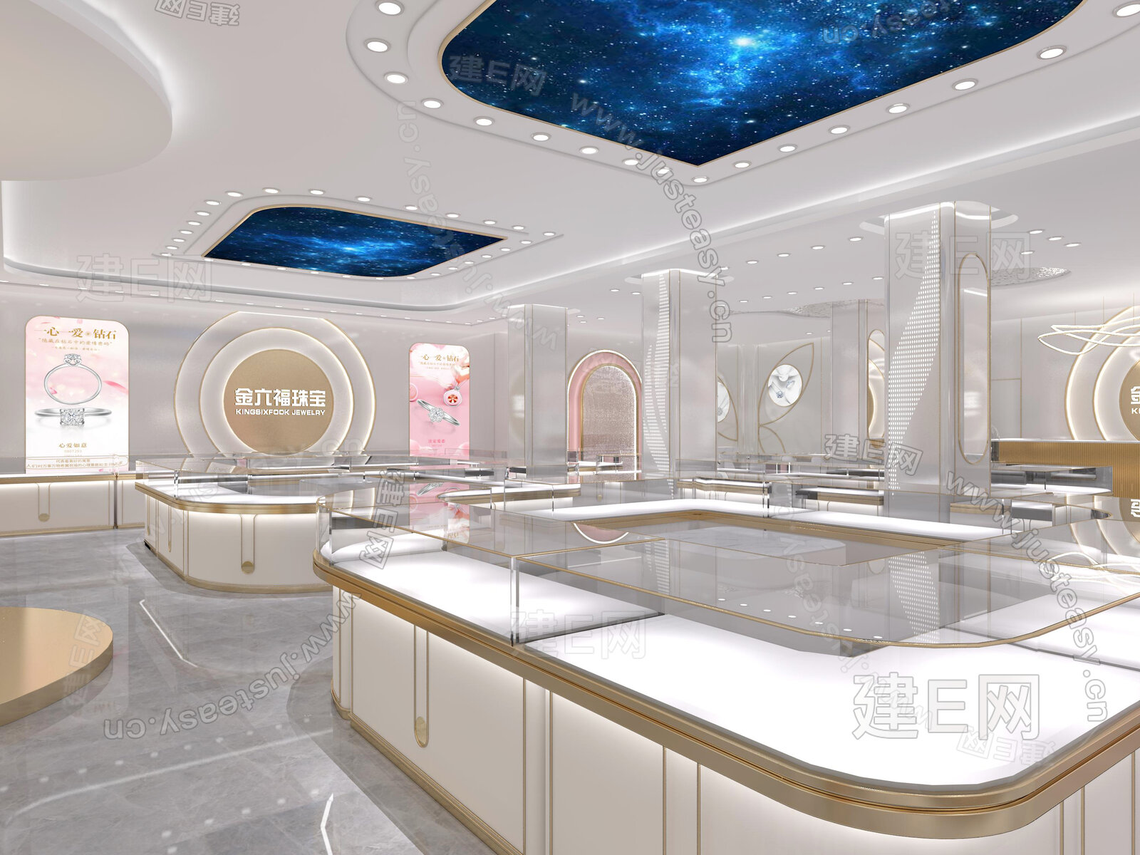现代轻奢珠宝店 模型SU模型下载[ID:106582423]_建e网su模型