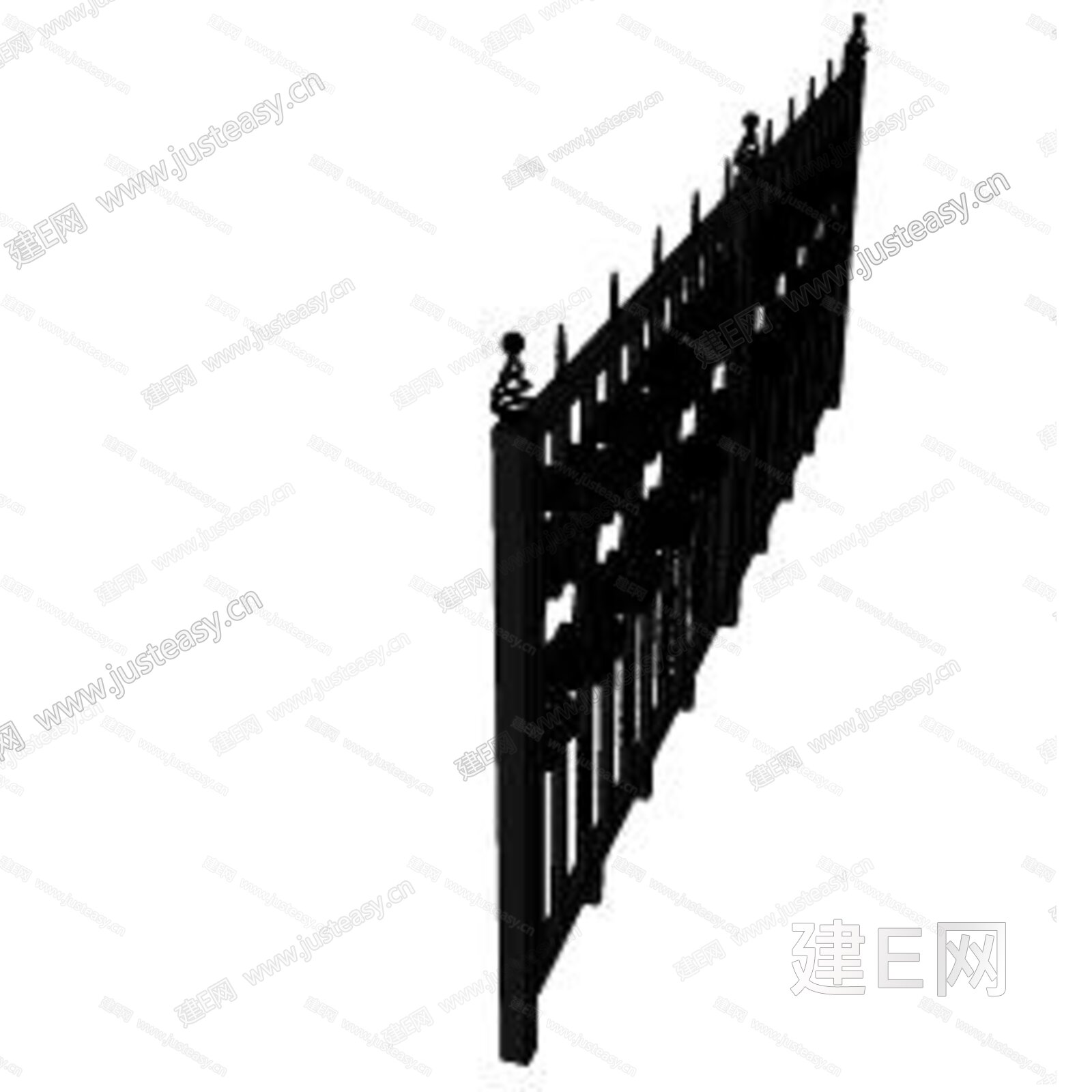PB3智能构件-铁艺-围栏模型SU模型下载[ID:106844582]_建E室内设计网