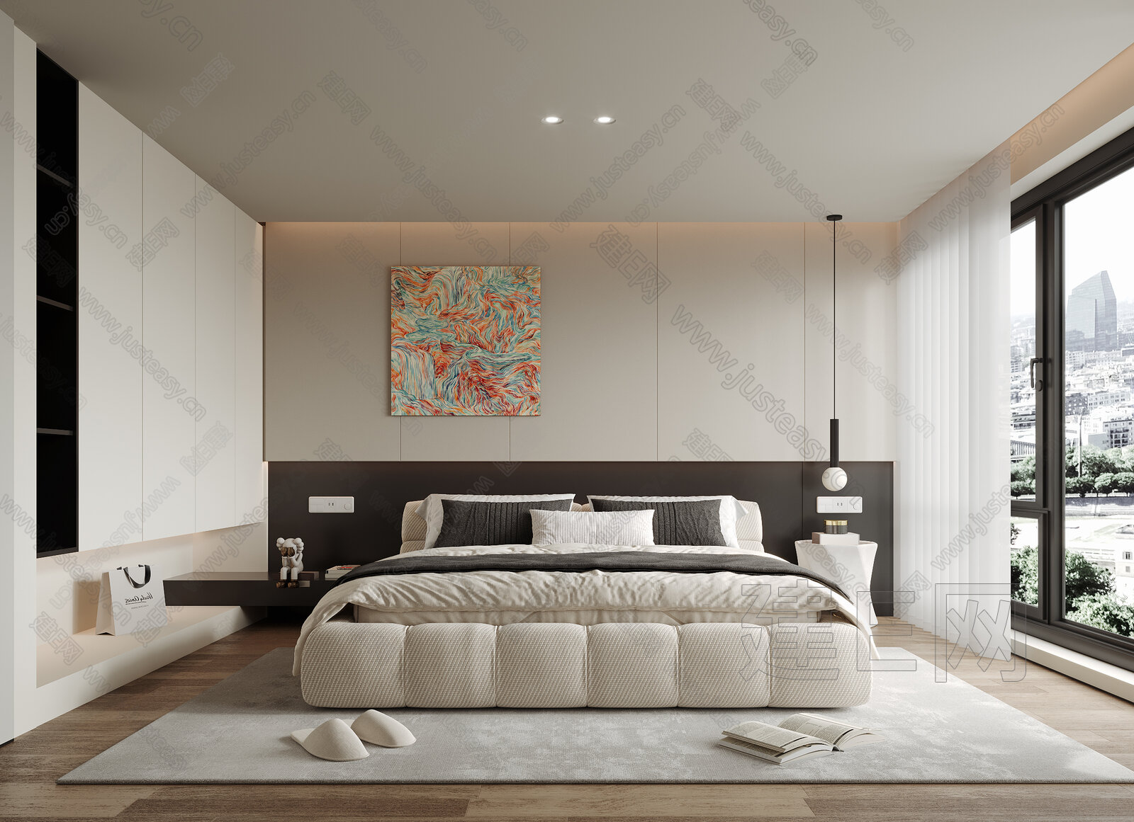 【现代卧室3d模型】建E网_现代卧室3d模型下载[ID:104290791]_打造3d现代卧室模型免费下载平台