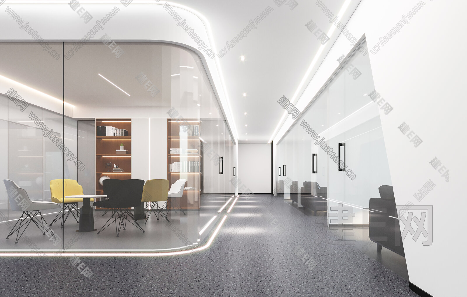 现代公司过道3d模型下载[ID:104814959]_建e网3d模型