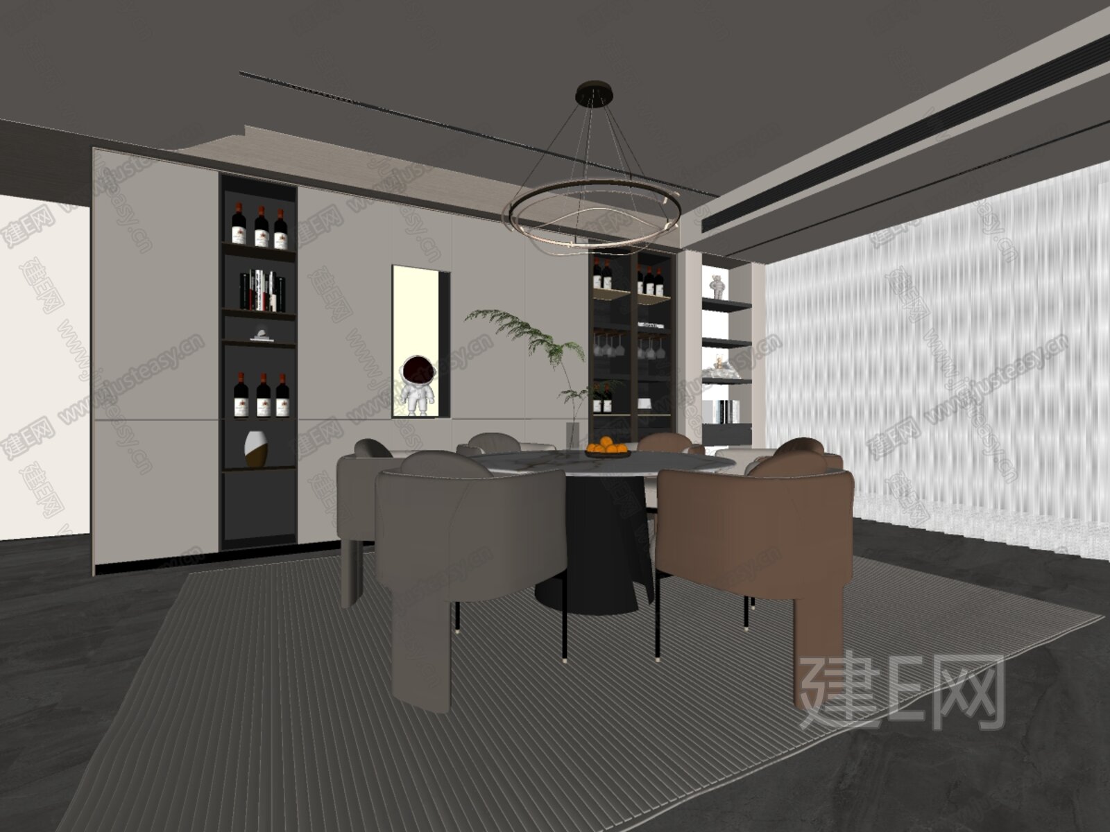 现代餐厅模型SU模型下载[ID:107106812]_建e网su模型