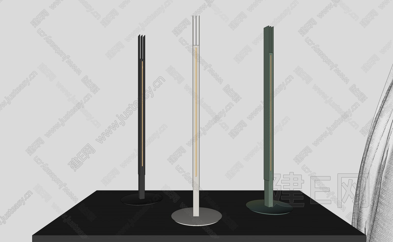 现代落地灯模型SU模型下载[ID:107958729]_建E室内设计网