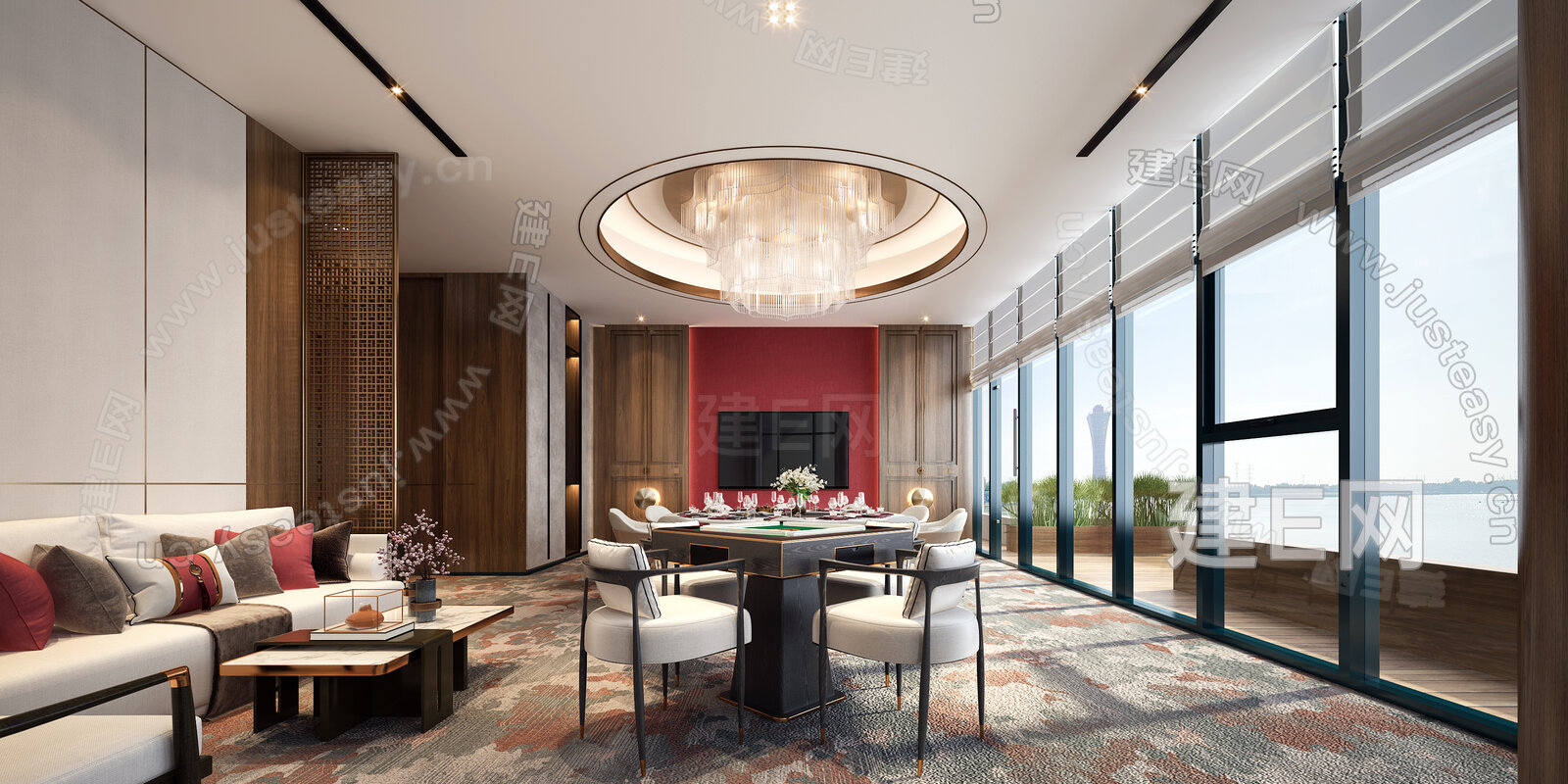 【新中式包间3d模型】建E网_新中式包间3d模型下载[ID:113334577]_打造3d新中式包间模型免费下载平台