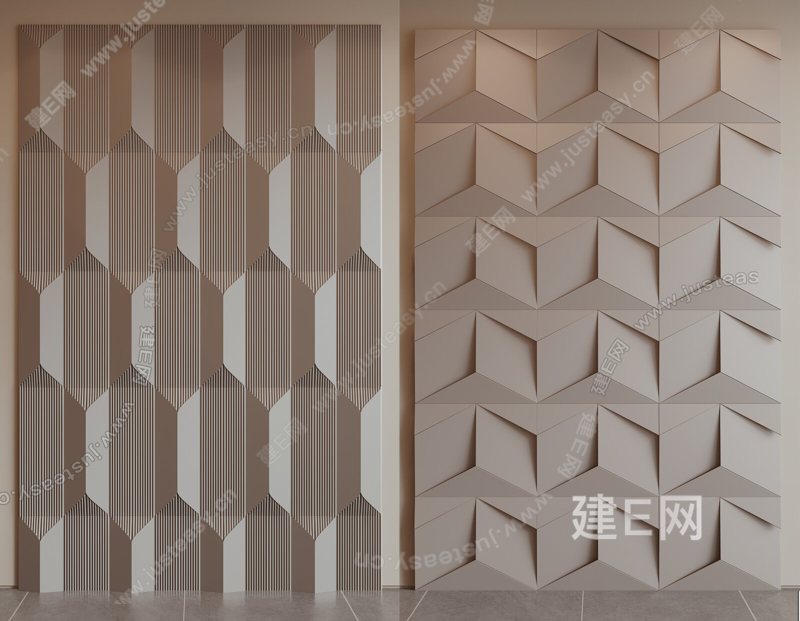 现代立体墙面装饰板3d模型下载