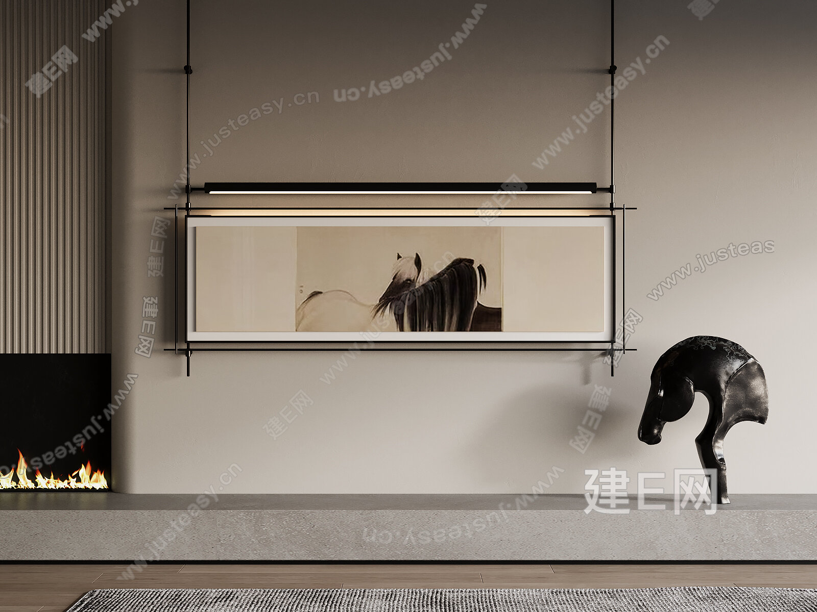 现代装饰画模型SU模型下载[ID:108024086]_建E室内设计网