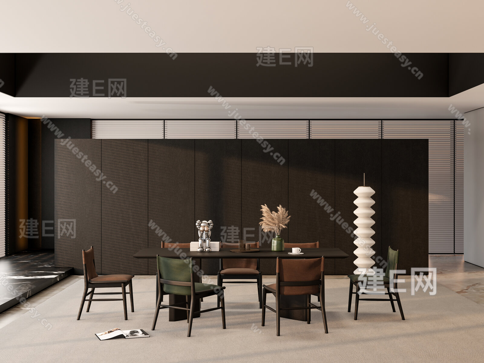现代餐厅模型SU模型下载[ID:108876154]_建e网su模型