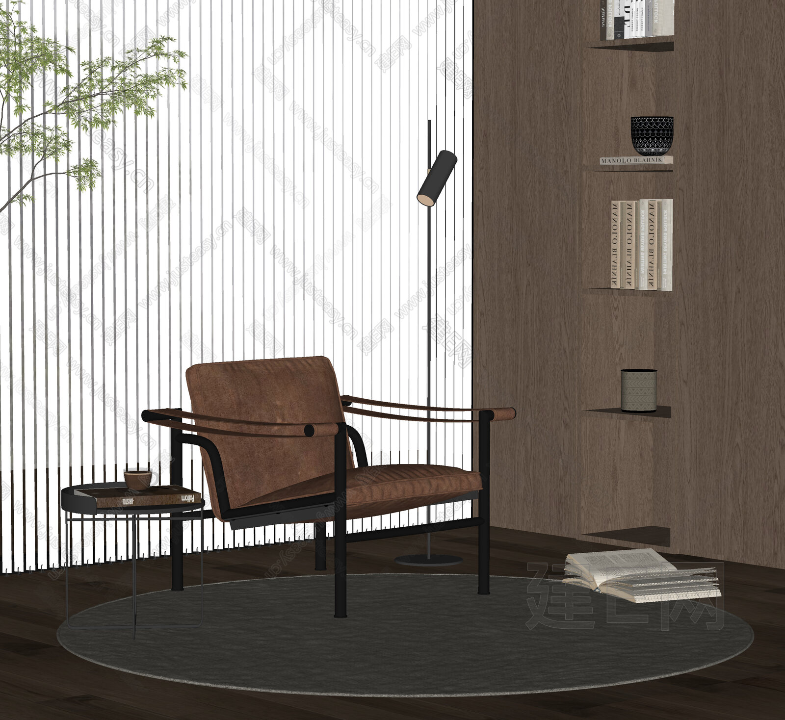 现代休闲椅模型SU模型下载[ID:108876145]_建E室内设计网