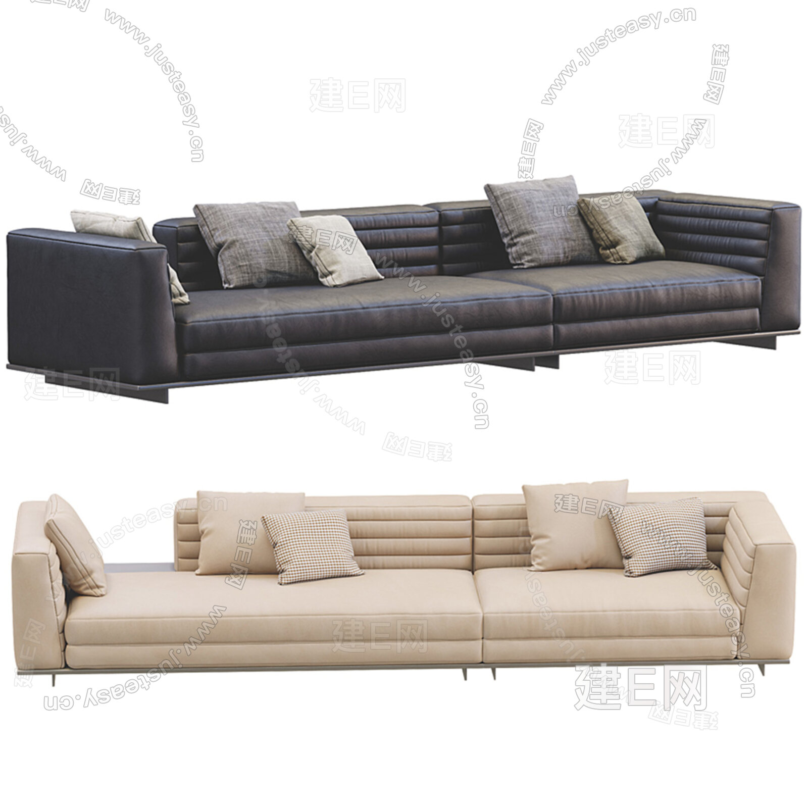Minotti 现代多人沙发3d模型下载[ID:114972993]_建e网3d模型