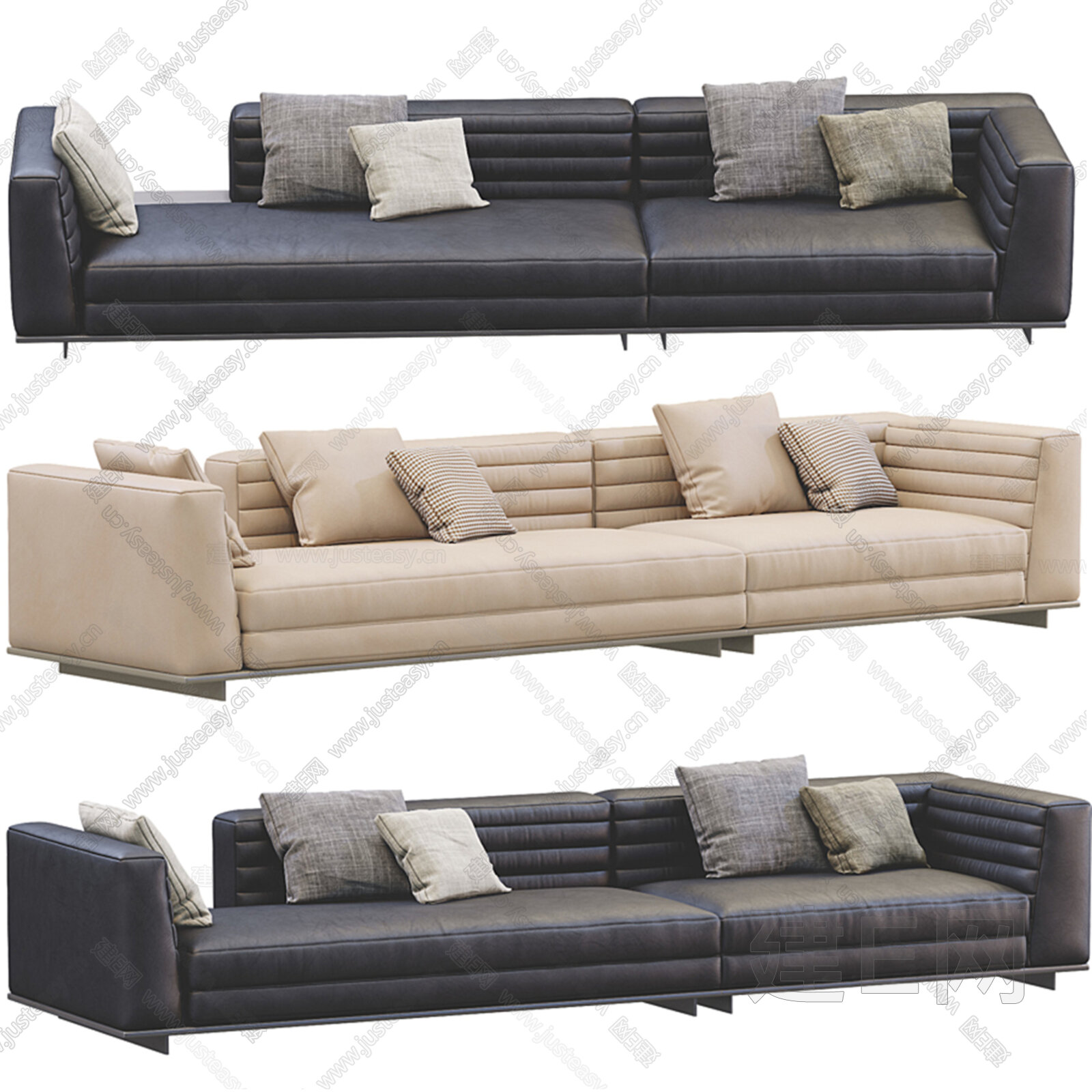 Minotti 现代多人沙发3d模型下载[ID:114972993]_建e网3d模型