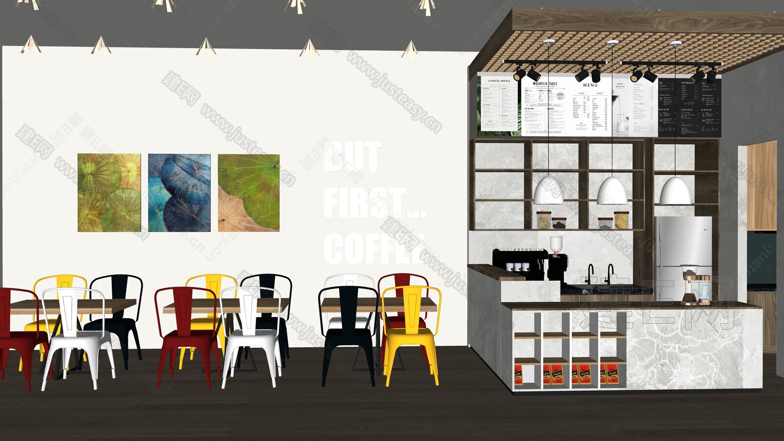工业风水吧操作台 模型SU模型下载[ID:108745137]_建E室内设计网