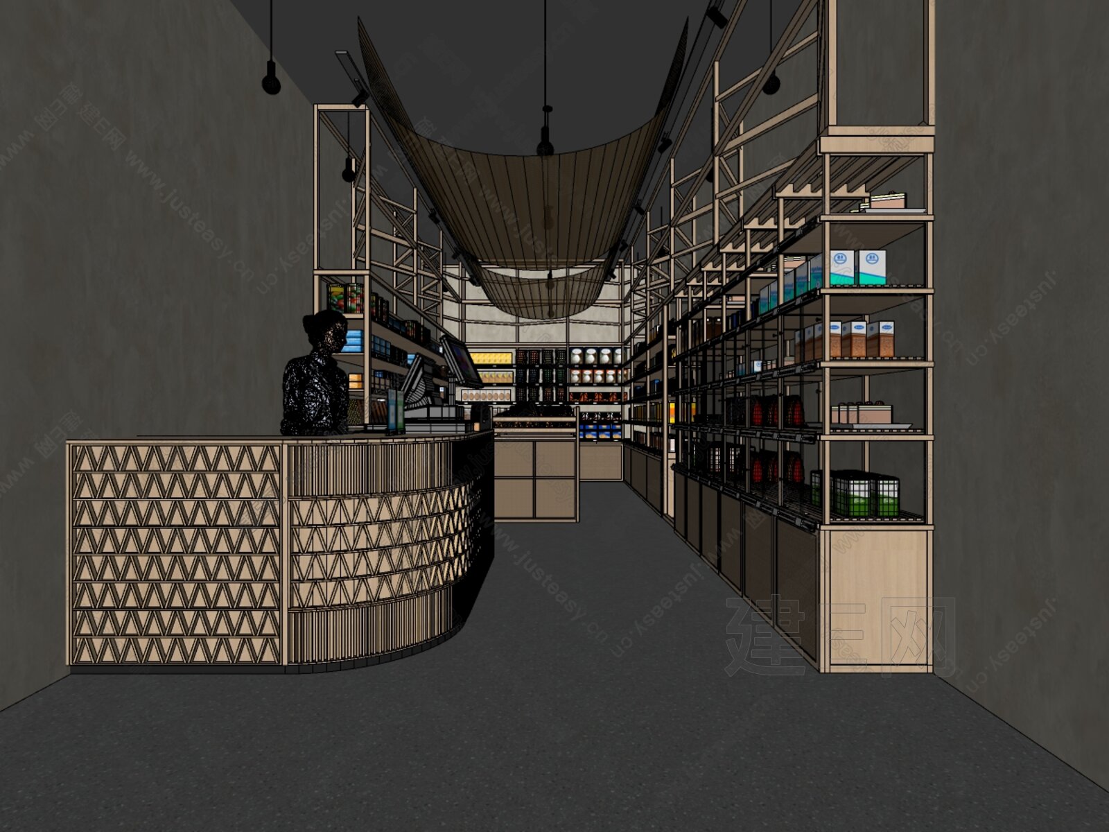 现代超市模型SU模型下载[ID:108744993]_建E室内设计网