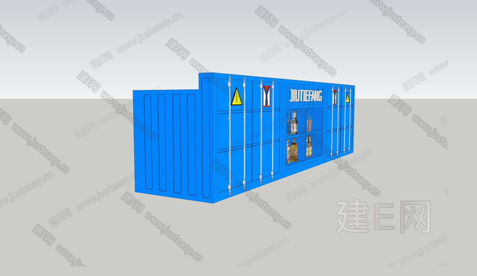 现代集装箱模型SU模型下载[ID:108679557]_建E室内设计网