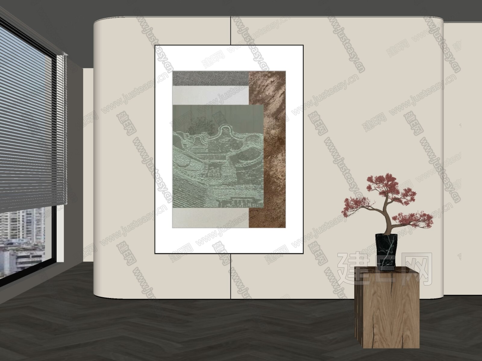 新中式装饰画模型SU模型下载[ID:100946404]_建E室内设计网