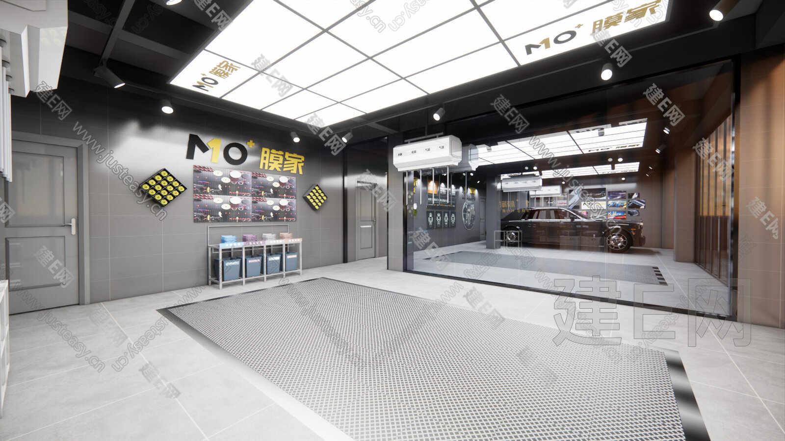 现代汽修店模型SU模型下载[ID:101011821]_建E室内设计网