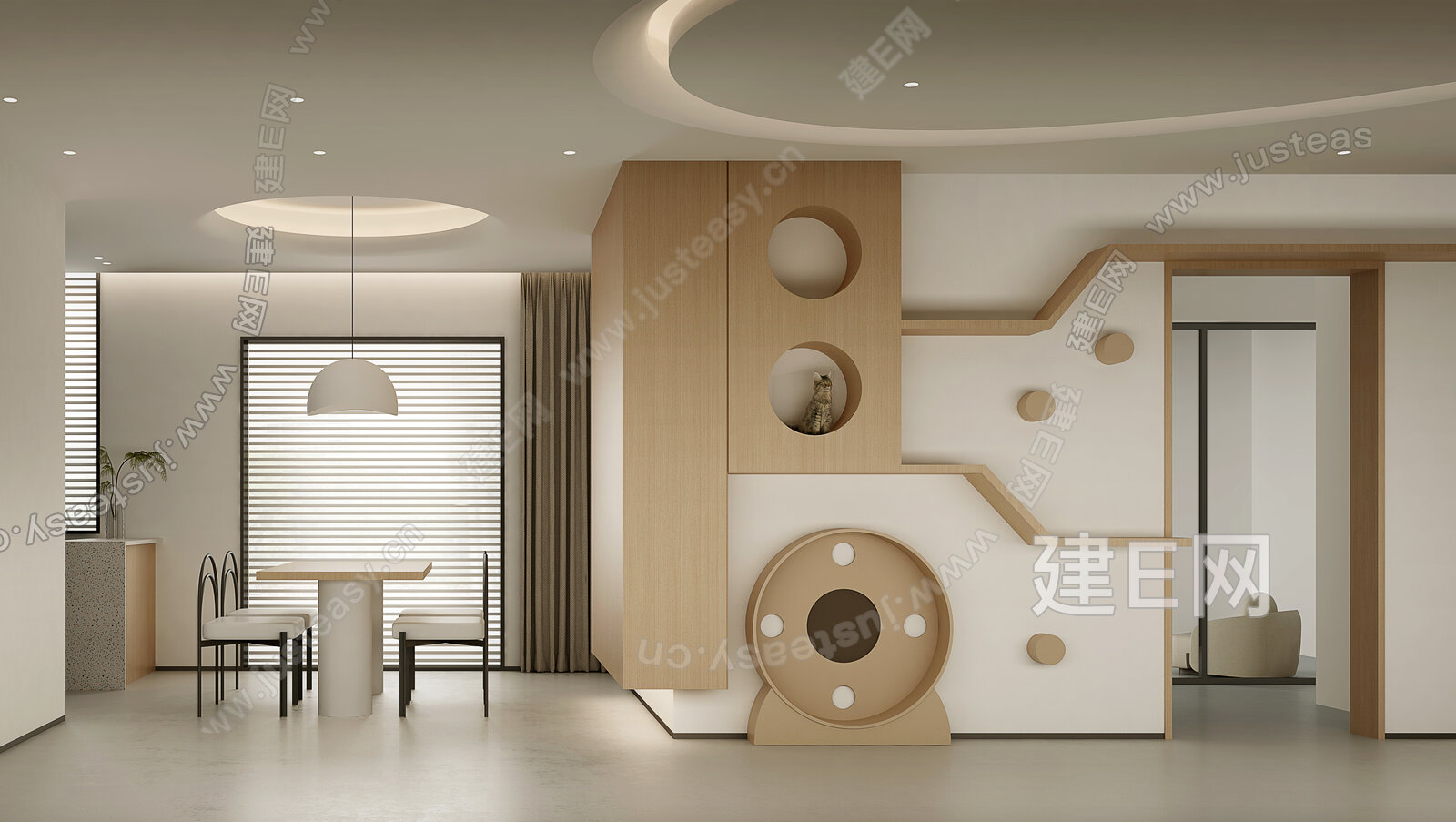 【现代餐厅猫房3d模型】建e网_现代餐厅猫房3d模型下载[ID:116152655]_打造3d现代餐厅猫房模型免费下载平台