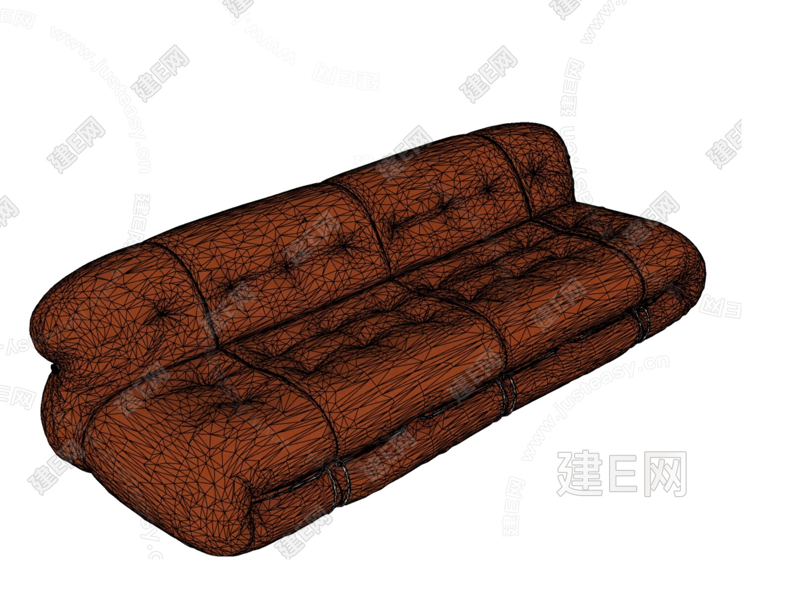 Cassina 现代多人沙发模型SU模型下载[ID:100815330]_建E室内设计网