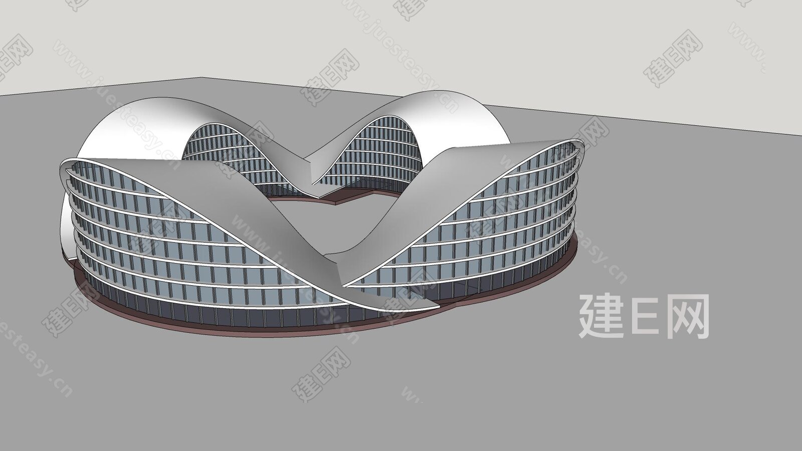 现代异形建筑 模型SU模型下载[ID:101470485]_建E室内设计网