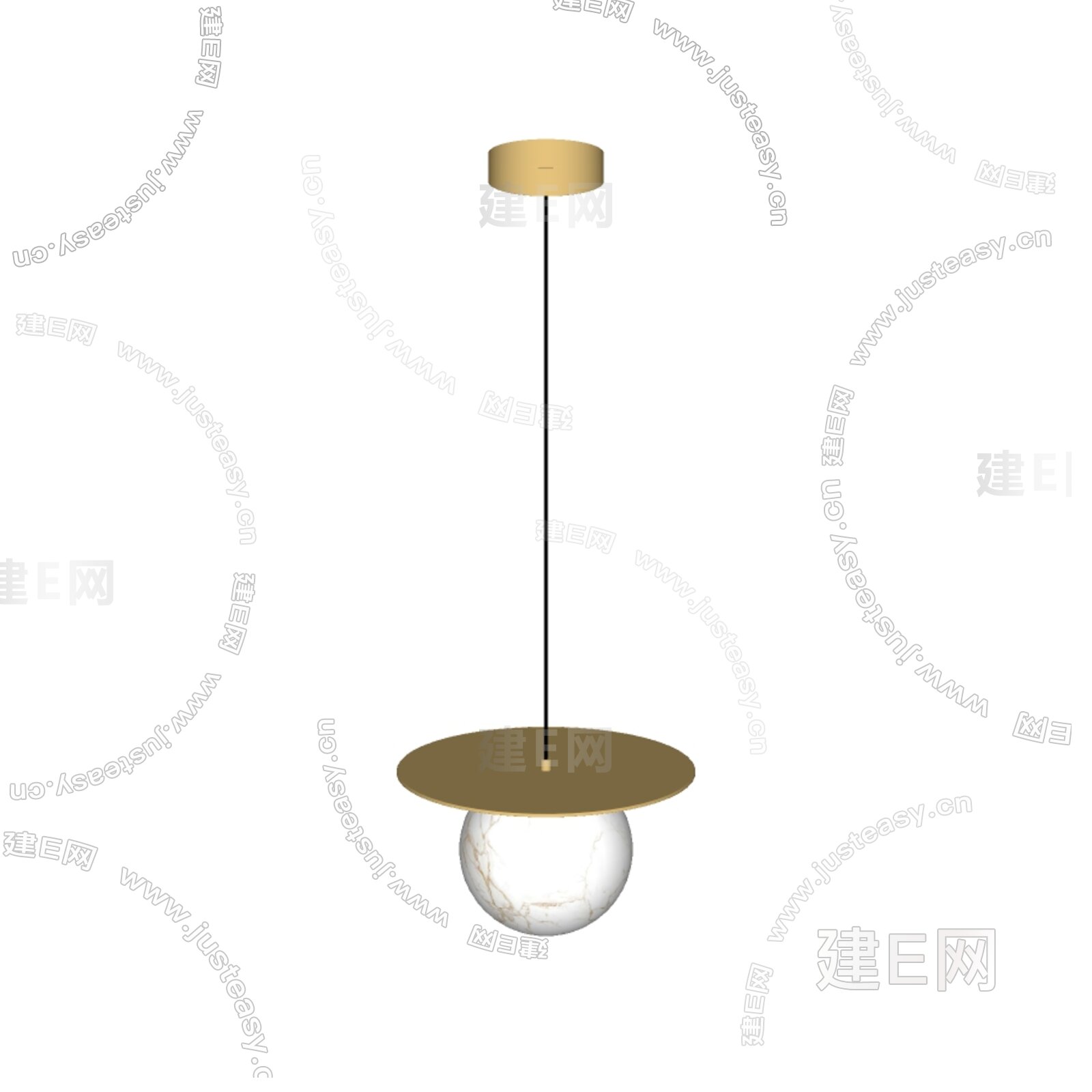 现代简约轻奢球形吊灯 金属模型SU模型下载[ID:101470711]_建e网su模型