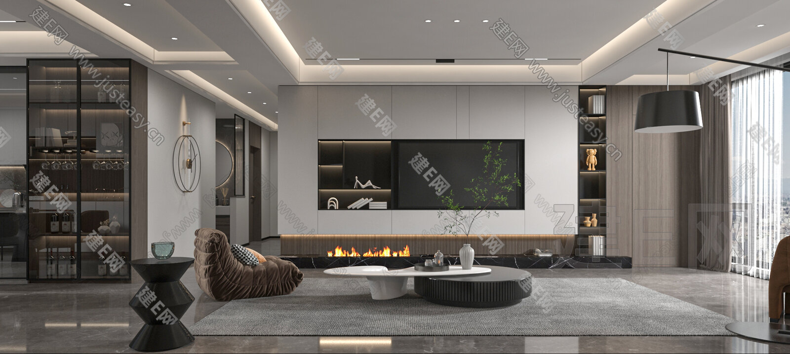 【现代客厅3d模型】建e网_现代客厅3d模型下载[ID:116087163]_打造3d现代客厅模型免费下载平台