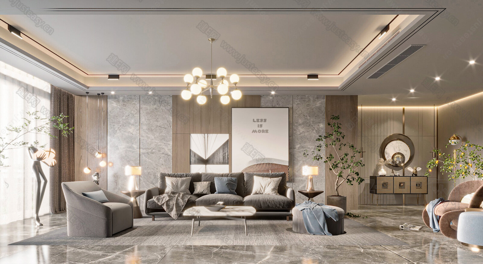 【现代客厅3d模型】建E网_现代客厅3d模型下载[ID:116676969]_打造3d现代客厅模型免费下载平台