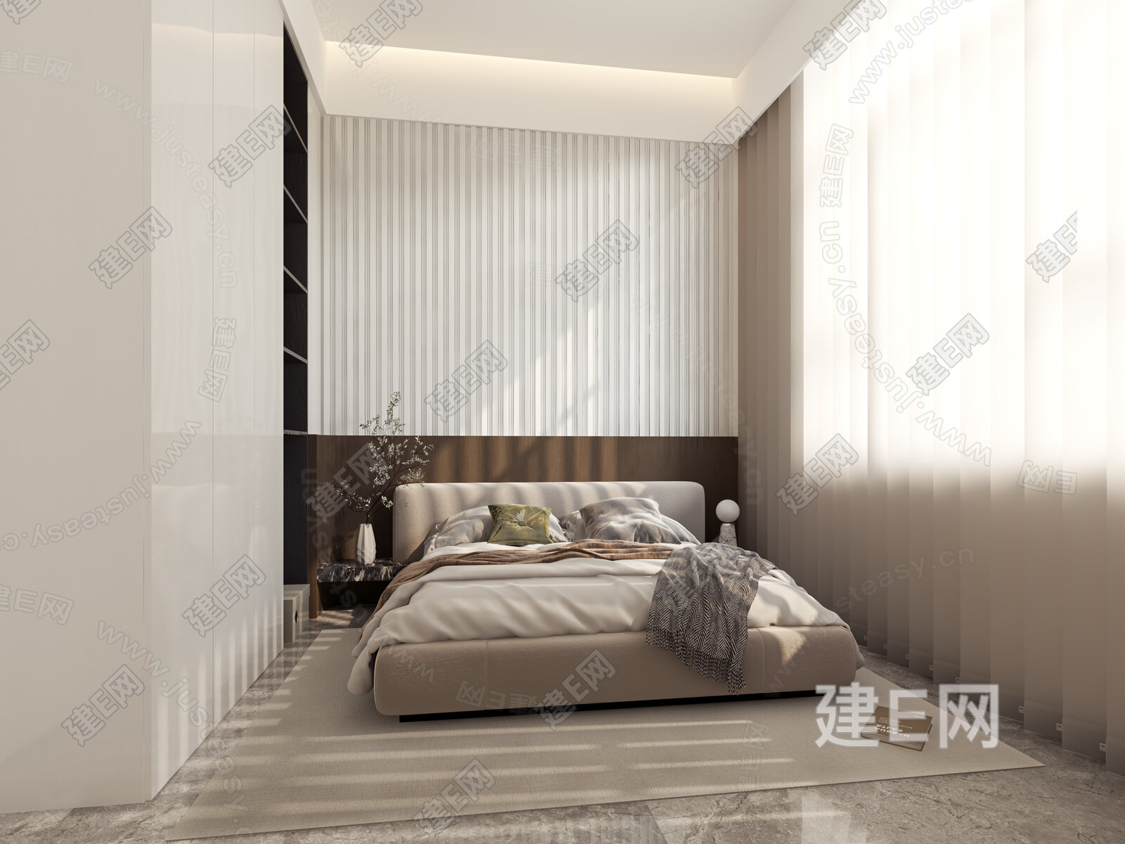 【现代风格次卧3d模型】建e网_现代风格次卧3d模型下载[ID:116611363]_打造3d现代风格次卧模型免费下载平台