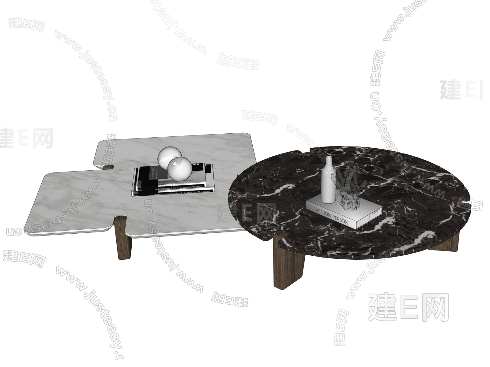 米洛提 Minotti现代茶几组合模型SU模型下载[ID:101798312]_建e网su模型