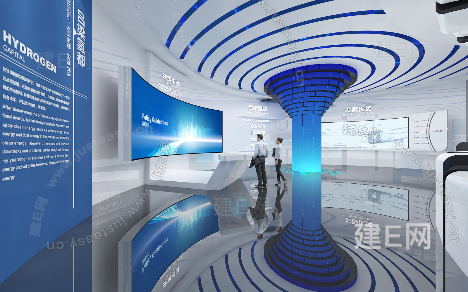 现代科技能源展厅模型SU模型下载[ID:101929455]_建E室内设计网