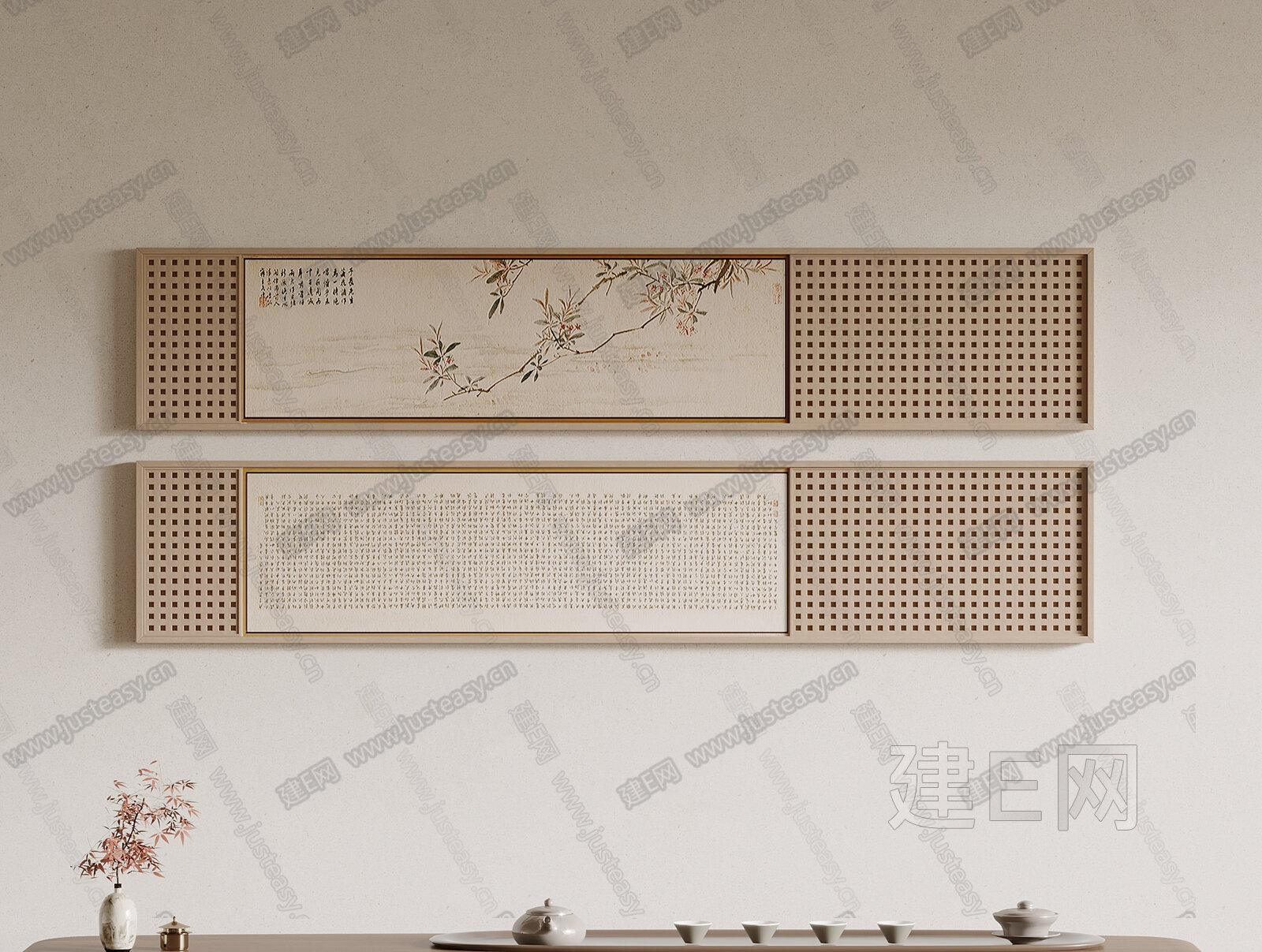 【新中式装饰画3d模型】建e网_新中式装饰画3d模型下载[ID:117070148]_打造3d新中式装饰画模型免费下载平台