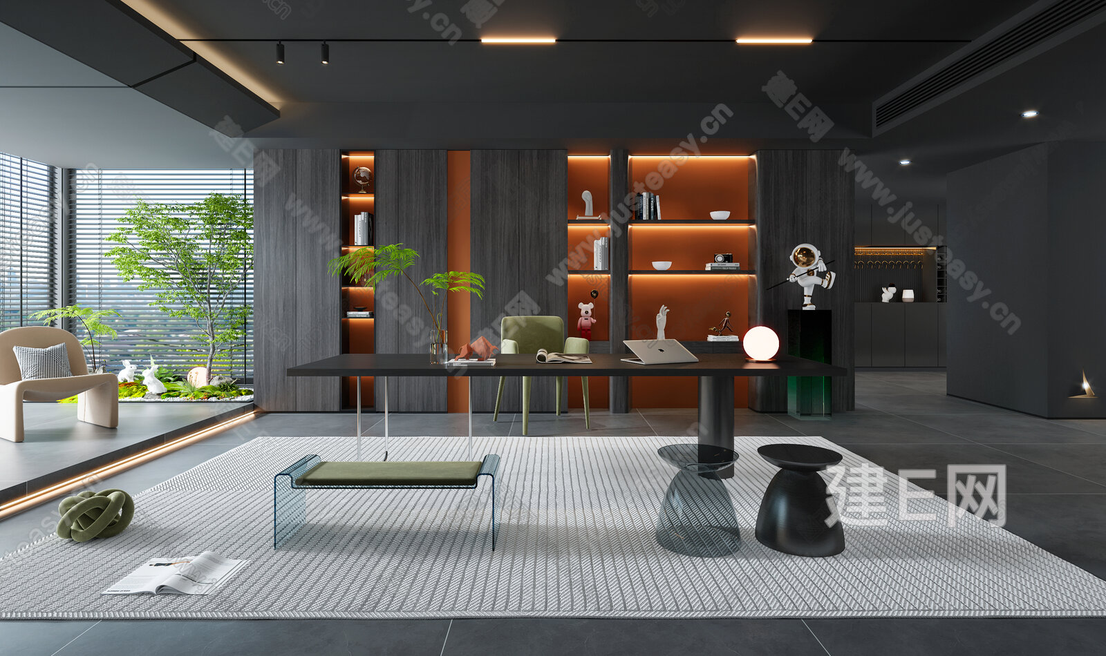 【现代书房3d模型】建e网_现代书房3d模型下载[ID:109599143]_打造3d现代书房模型免费下载平台