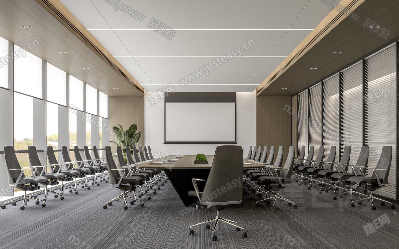 【现代会议室3d模型】建E网_现代会议室3d模型下载[ID:110385415]_打造3d现代会议室模型免费下载平台