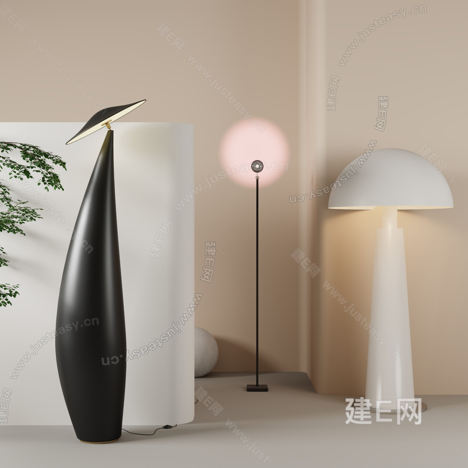 落地灯模型SU模型下载[ID:103764361]_建E室内设计网