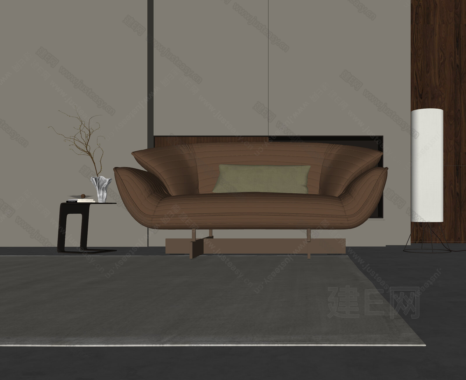 现代沙发模型SU模型下载[ID:102781201]_建E室内设计网