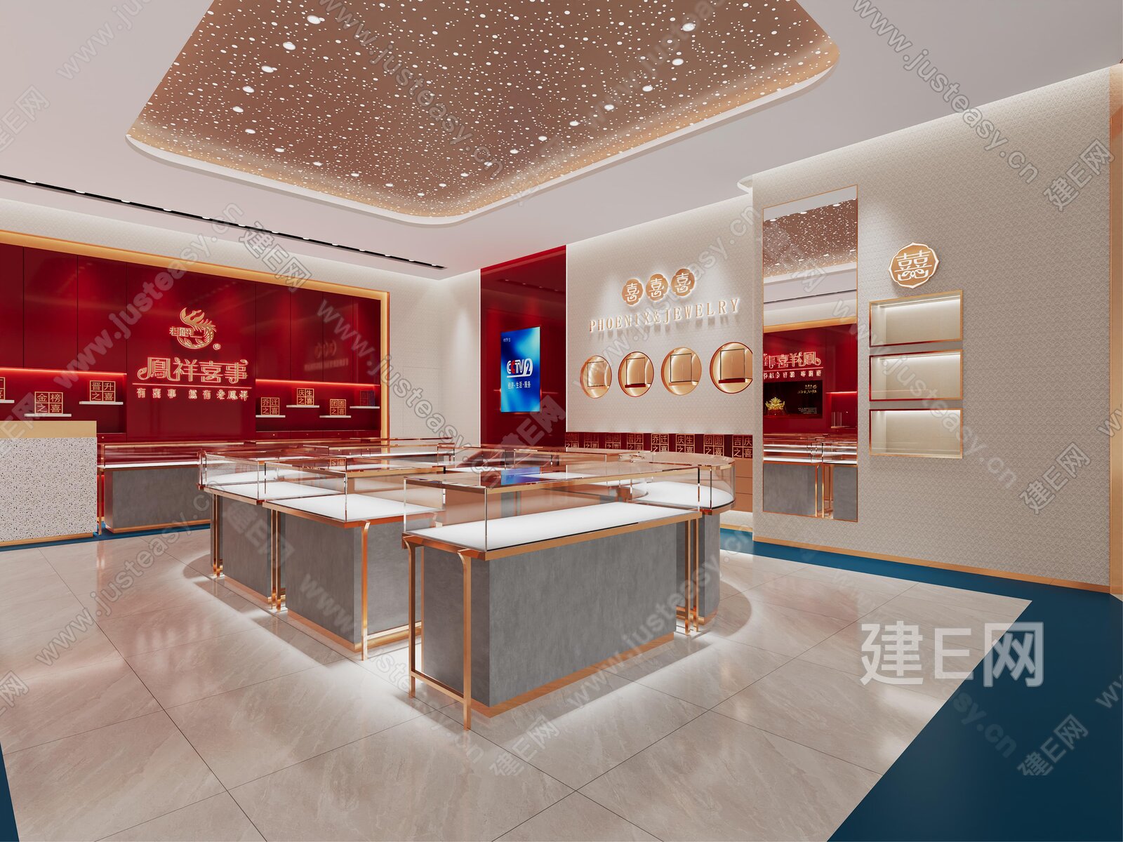 【现代珠宝店3d模型】建e网_现代珠宝店3d模型下载[ID:110975402]_打造3d现代珠宝店模型免费下载平台