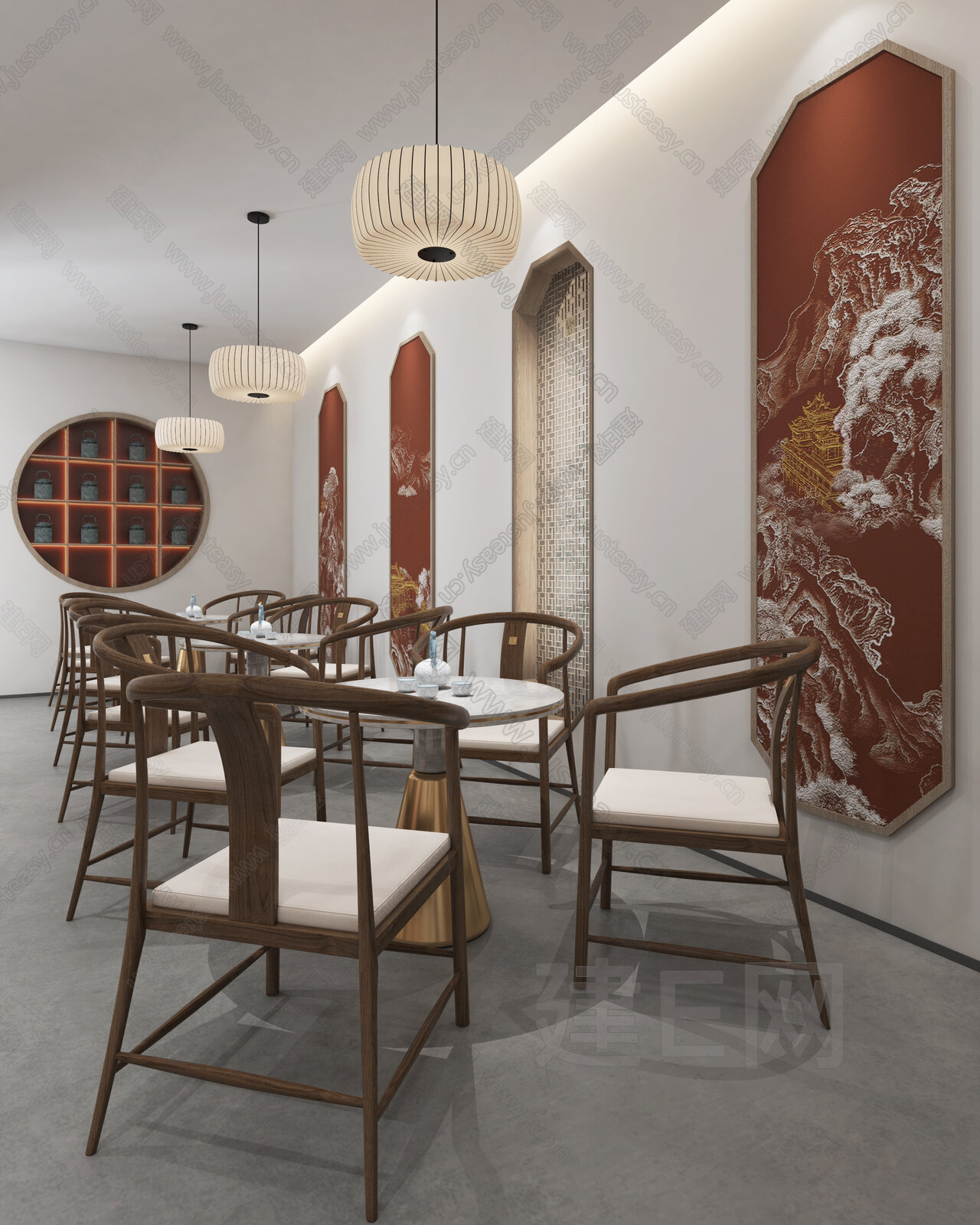 【新中式茶馆3d模型】建e网_新中式茶馆3d模型下载[ID:110975450]_打造3d新中式茶馆模型免费下载平台