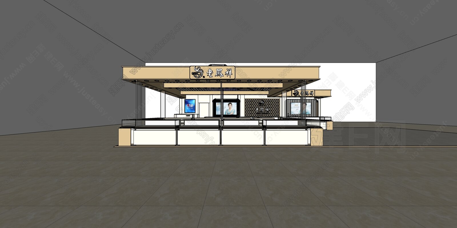 现代珠宝店模型SU模型下载[ID:103633230]_建e网su模型