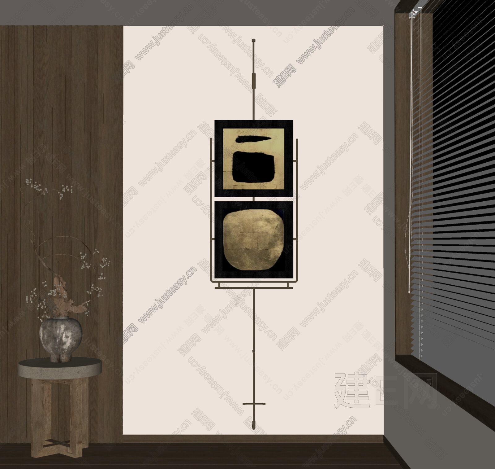现代复古装饰画模型SU模型下载[ID:103567640]_建E室内设计网