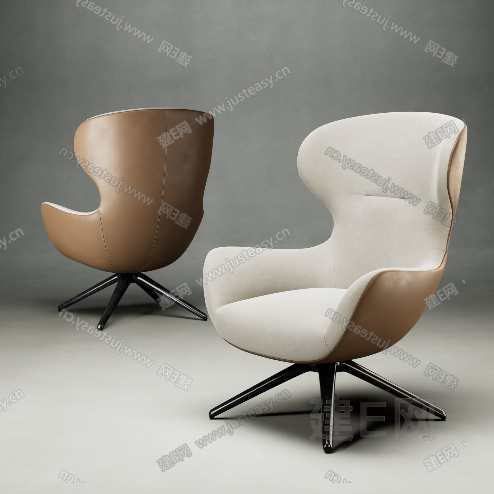 现代办公椅3d模型下载[ID:111106498]_建e网3d模型