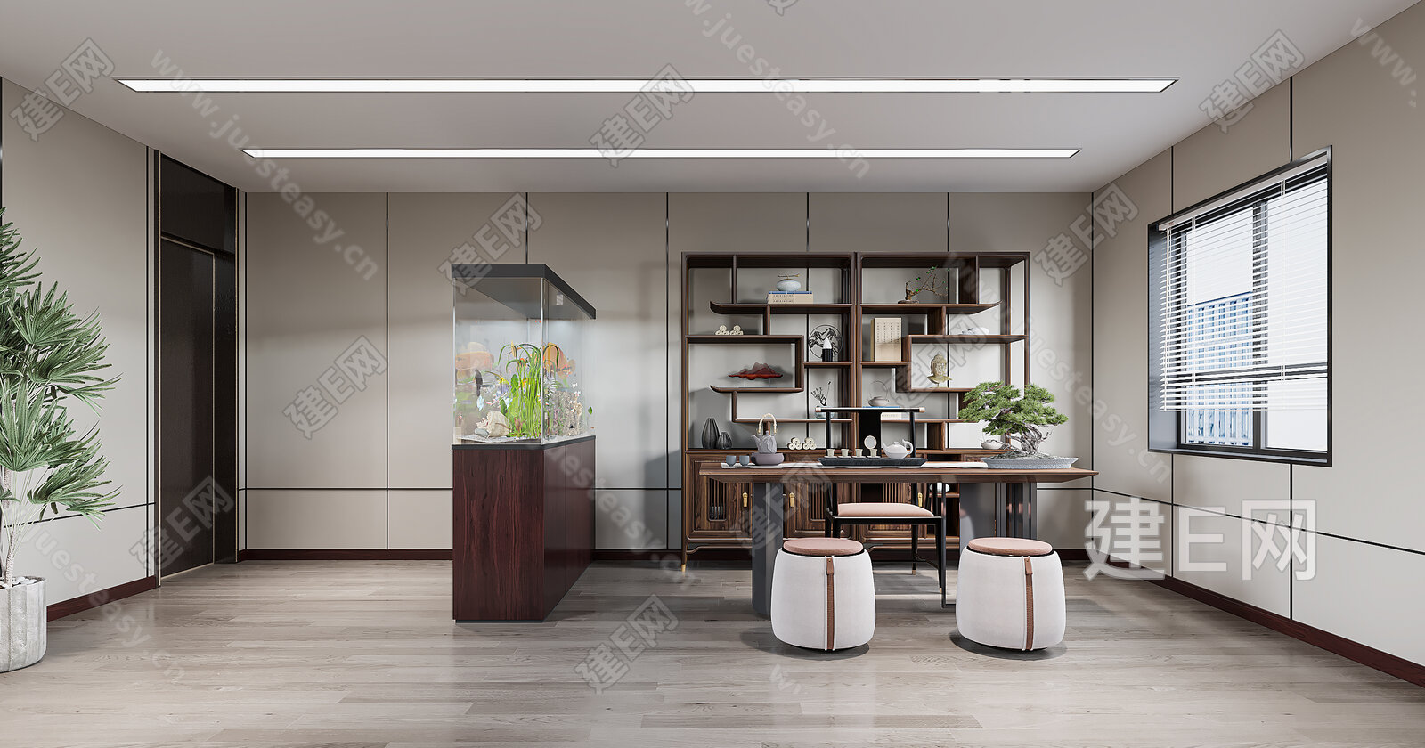【新中式办公室3d模型】建e网_新中式办公室3d模型下载[ID:110713236]_打造3d新中式办公室模型免费下载平台