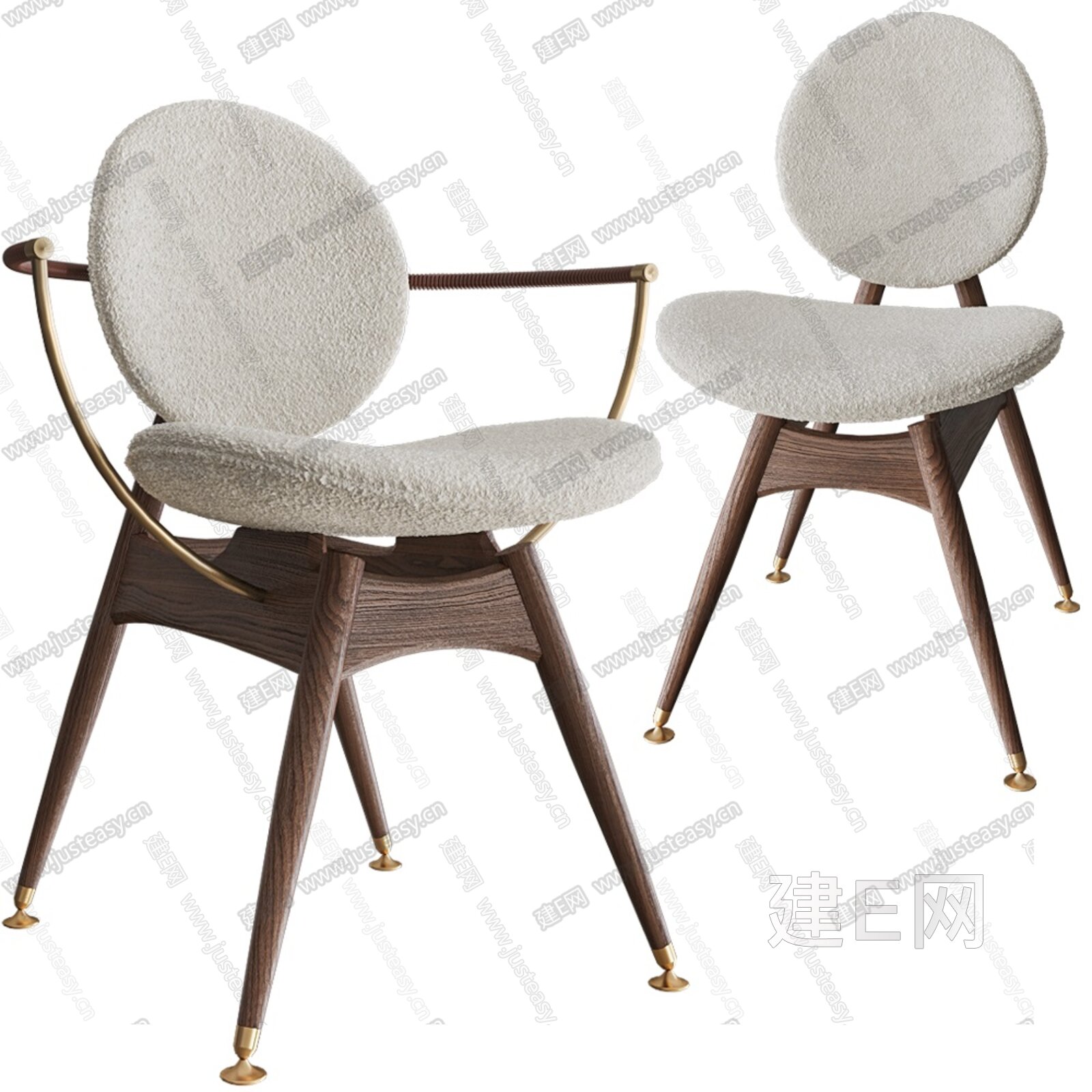 Circle 侘寂风单椅3d模型下载[ID:111303023]_建e网3d模型