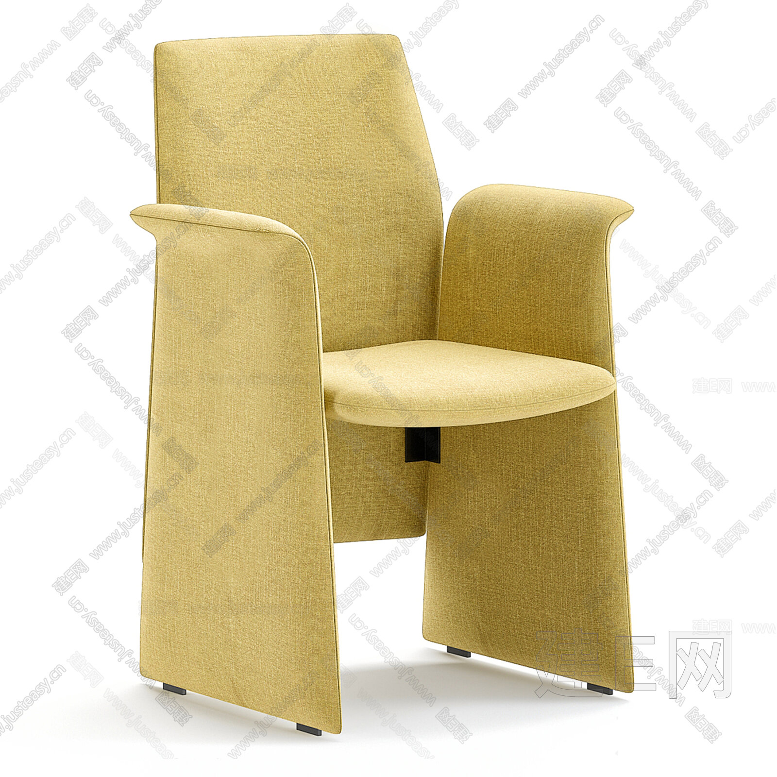 Fauteuil 现代单椅 布艺模型SU模型下载[ID:104616250]_建e网su模型