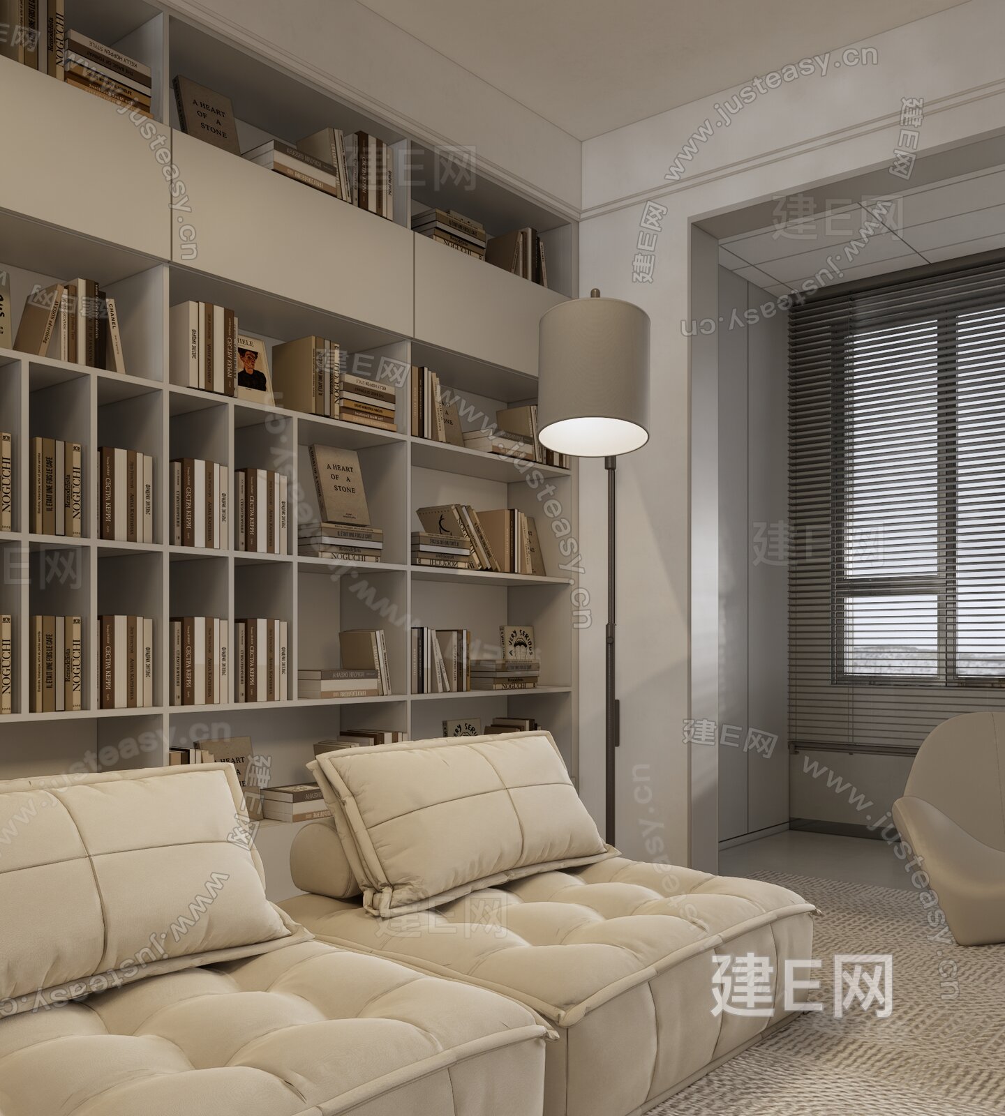 现代客厅模型SU模型下载[ID:104747313]_建E室内设计网