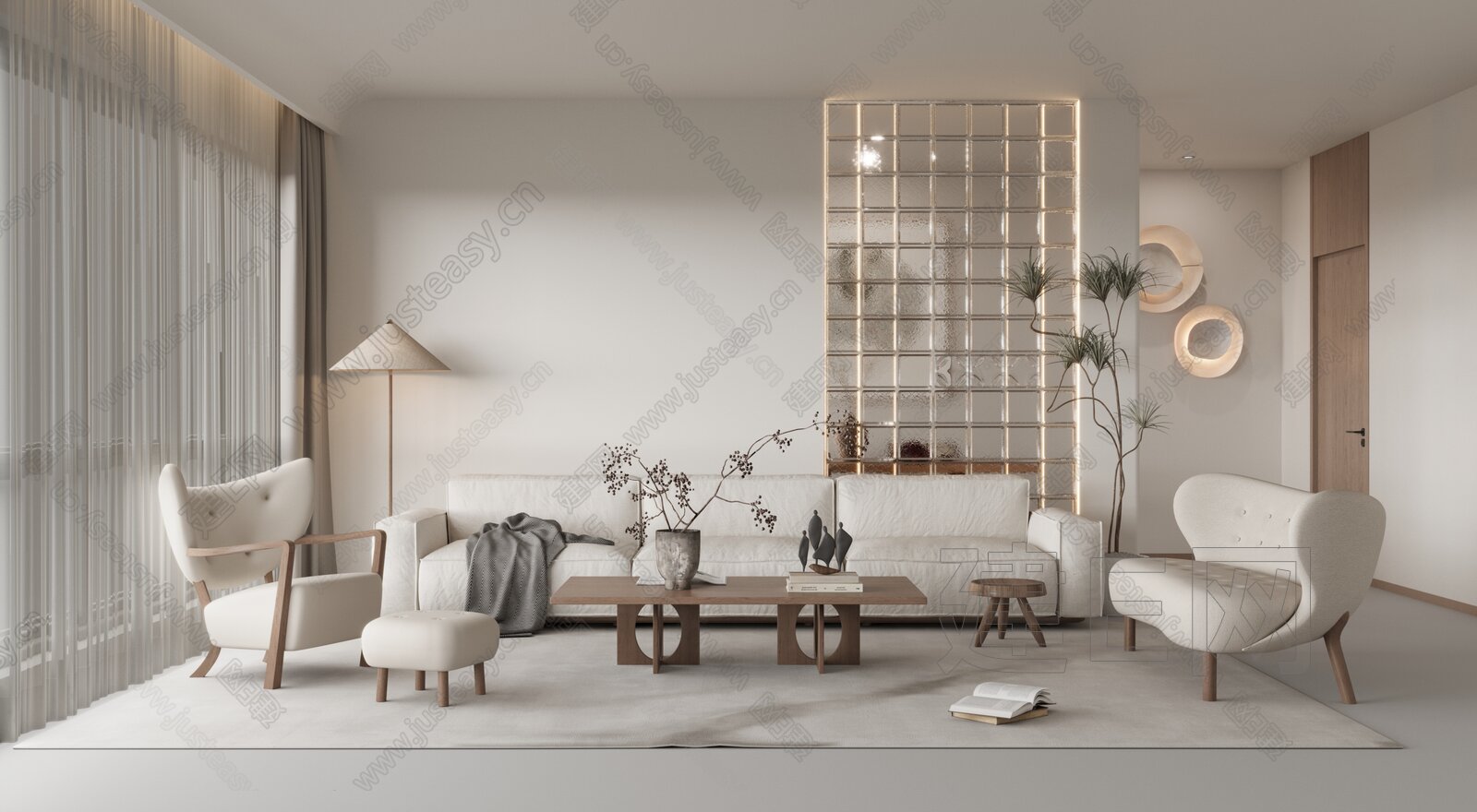 【侘寂风客厅3d模型】建e网_侘寂风客厅3d模型下载[ID:111827251]_打造3d侘寂风客厅模型免费下载平台