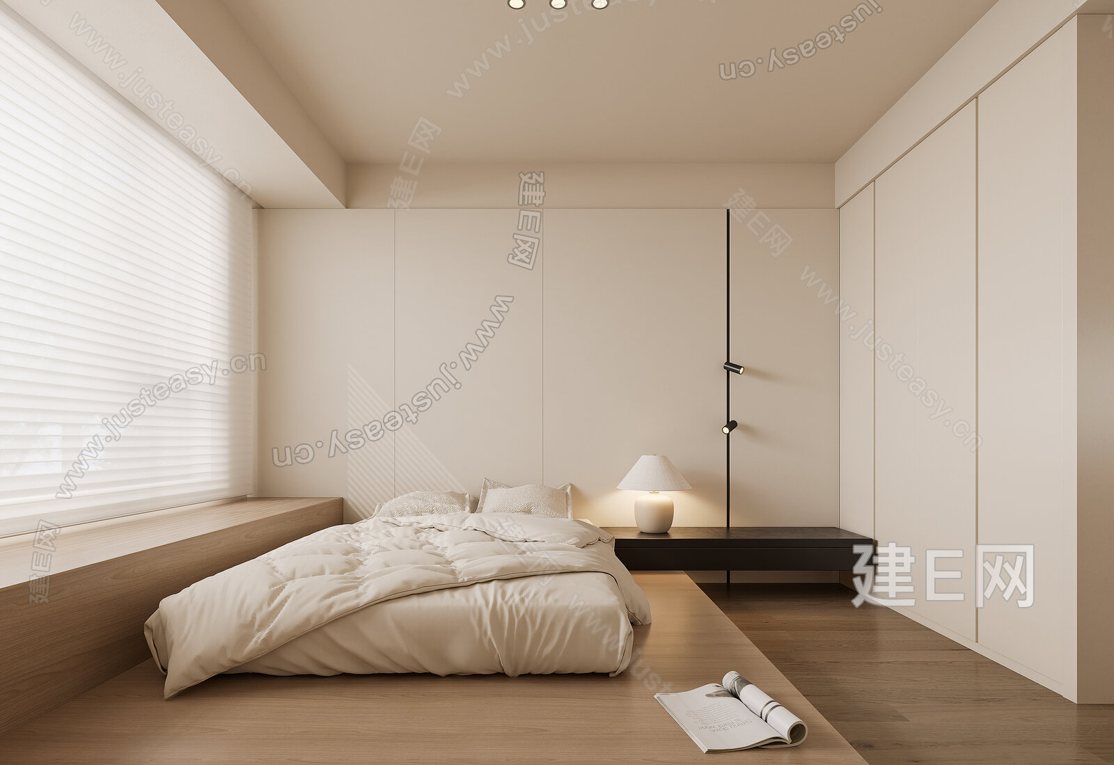 现代榻榻米卧室模型SU模型下载[ID:114774386]_建e网su模型