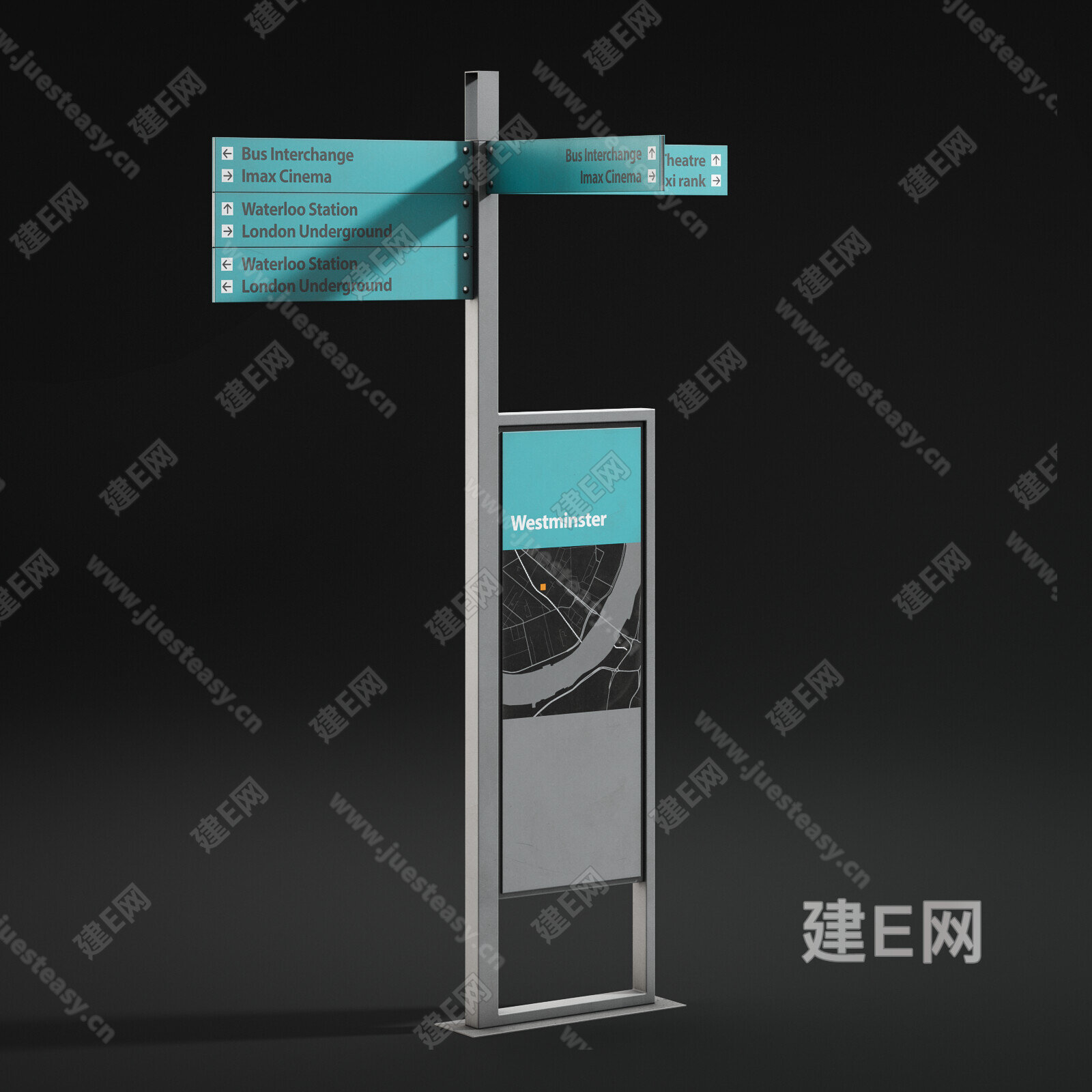 现代指示牌模型SU模型下载[ID:115429720]_建e网su模型
