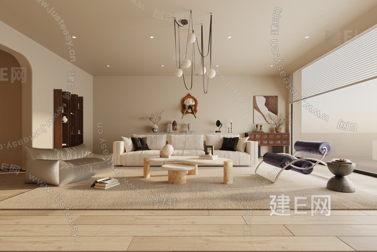 【现代客厅3d模型】建E网_现代客厅3d模型下载[ID:105732115]_打造3d现代客厅模型免费下载平台